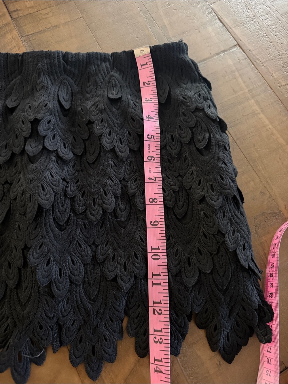 ANGL Black Layered Lace Petal Mini Skirt - Picture 6 of 6